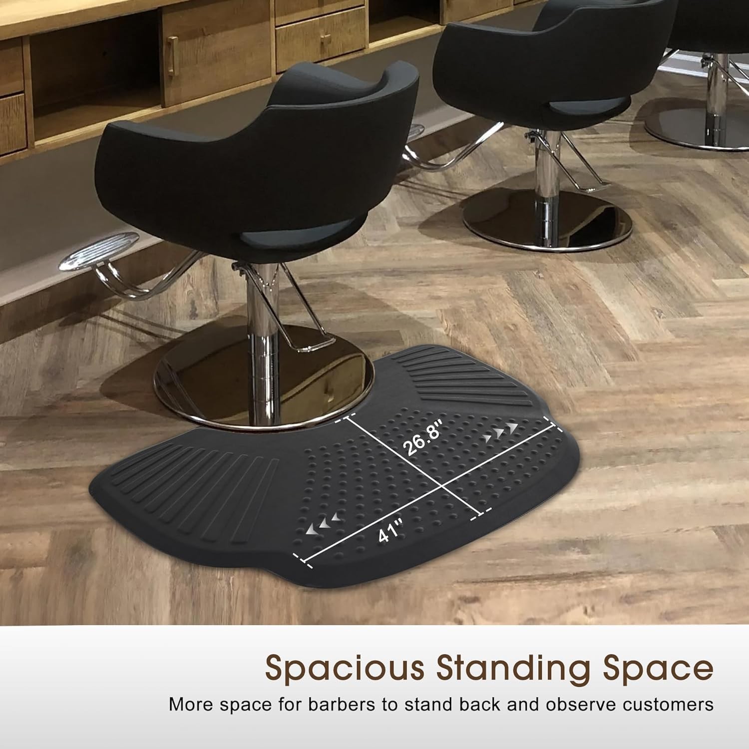 BarberPub Salon Mats for Hair Stylist, Anti Fatigue Barber Mat 1'' Thick 0085