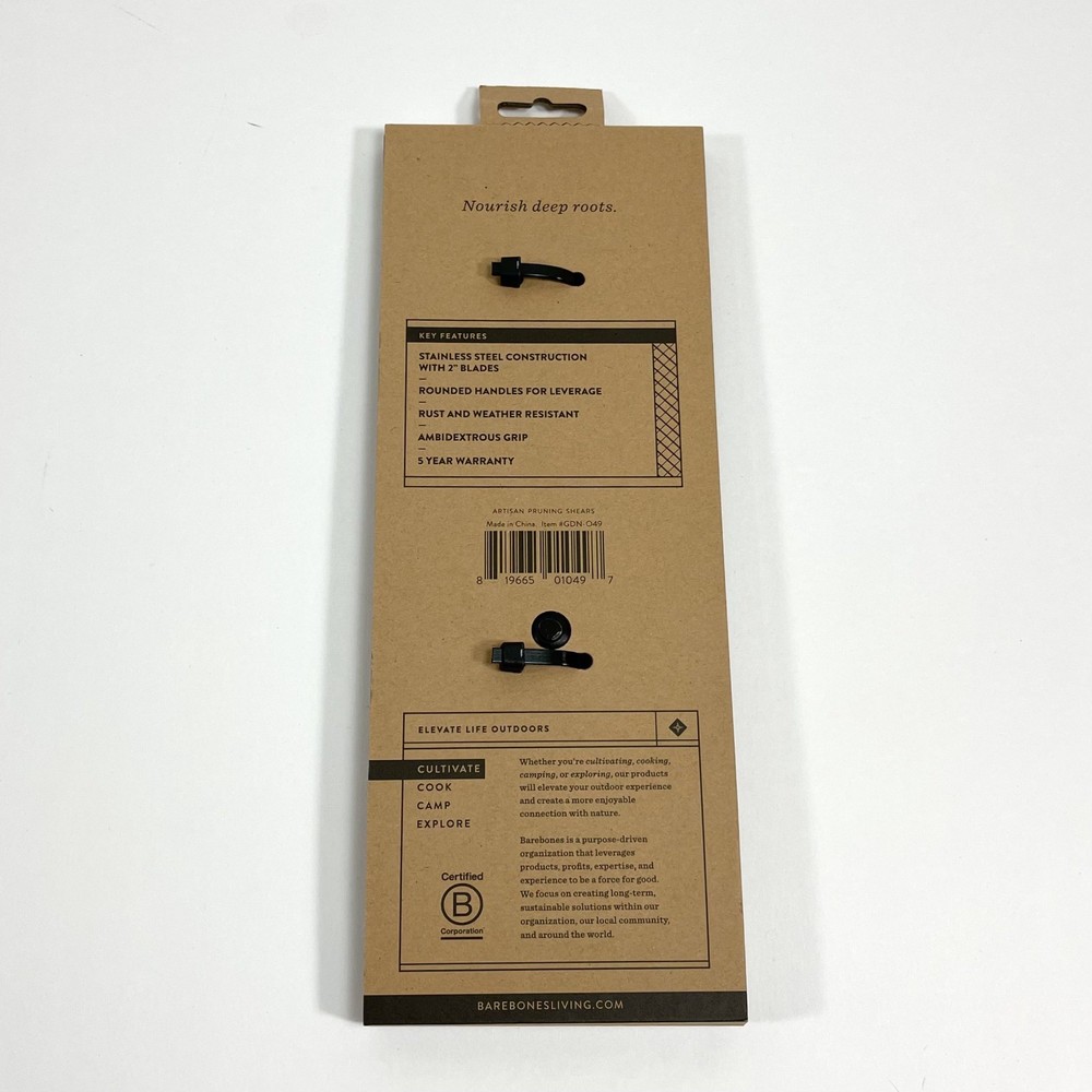 Barebones Artisan Pruning Shears Ambidextrous Black GDN-049 New
