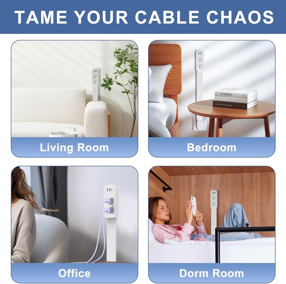 Electrical Outlet Extender Stick - Features USB-A, USB-C and 2 AC Outlets, Ex...