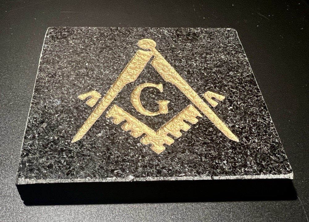 Free Masons Square Compass G Symbol Engraved Granite