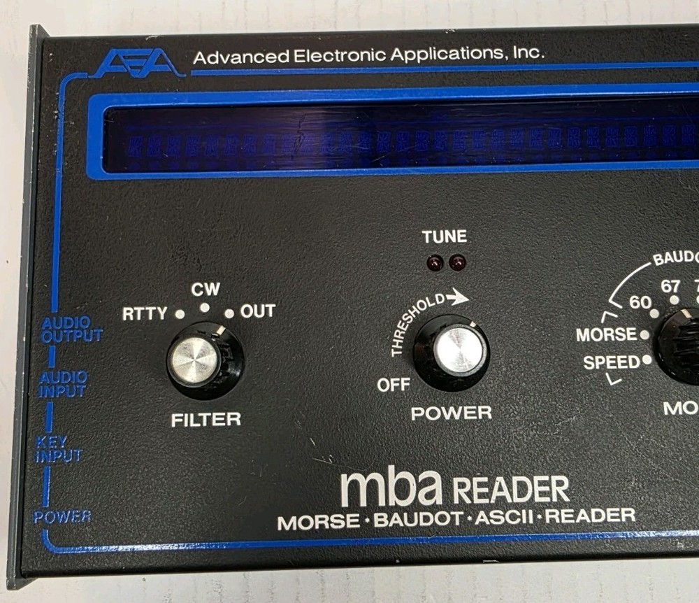 AEA mba Reader MBA-RO Morse Baudot ASCII Advanced Electronic App. Untested Vtg