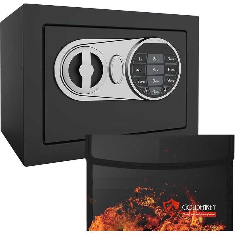 Compact Security Safe W/ Electronic Lock Anti-Theft Dual Access Storage Box New