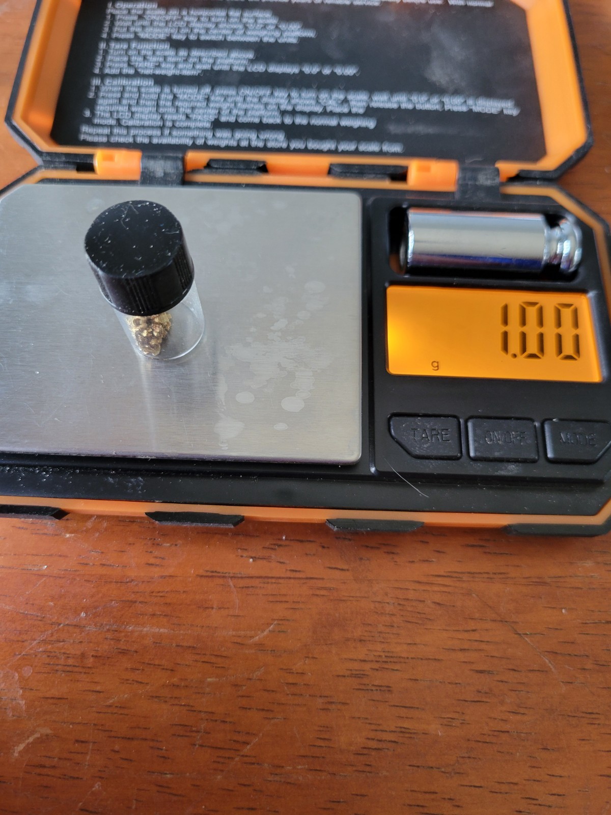 Natural placer Gold 1.00g in Vial 1.00 gram