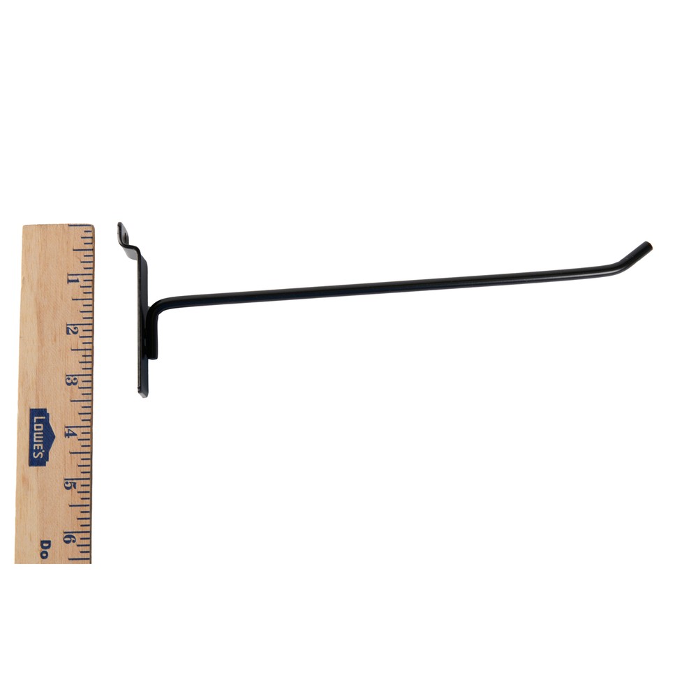 10 inch Black Peg Hook for Slatwall - 25 Count