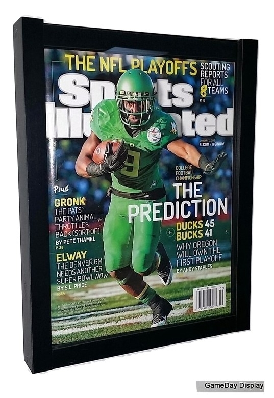 MAGAZINE SPORTS ILLUSTRATED DISPLAY FRAME CASE BLACK SHADOW BOX