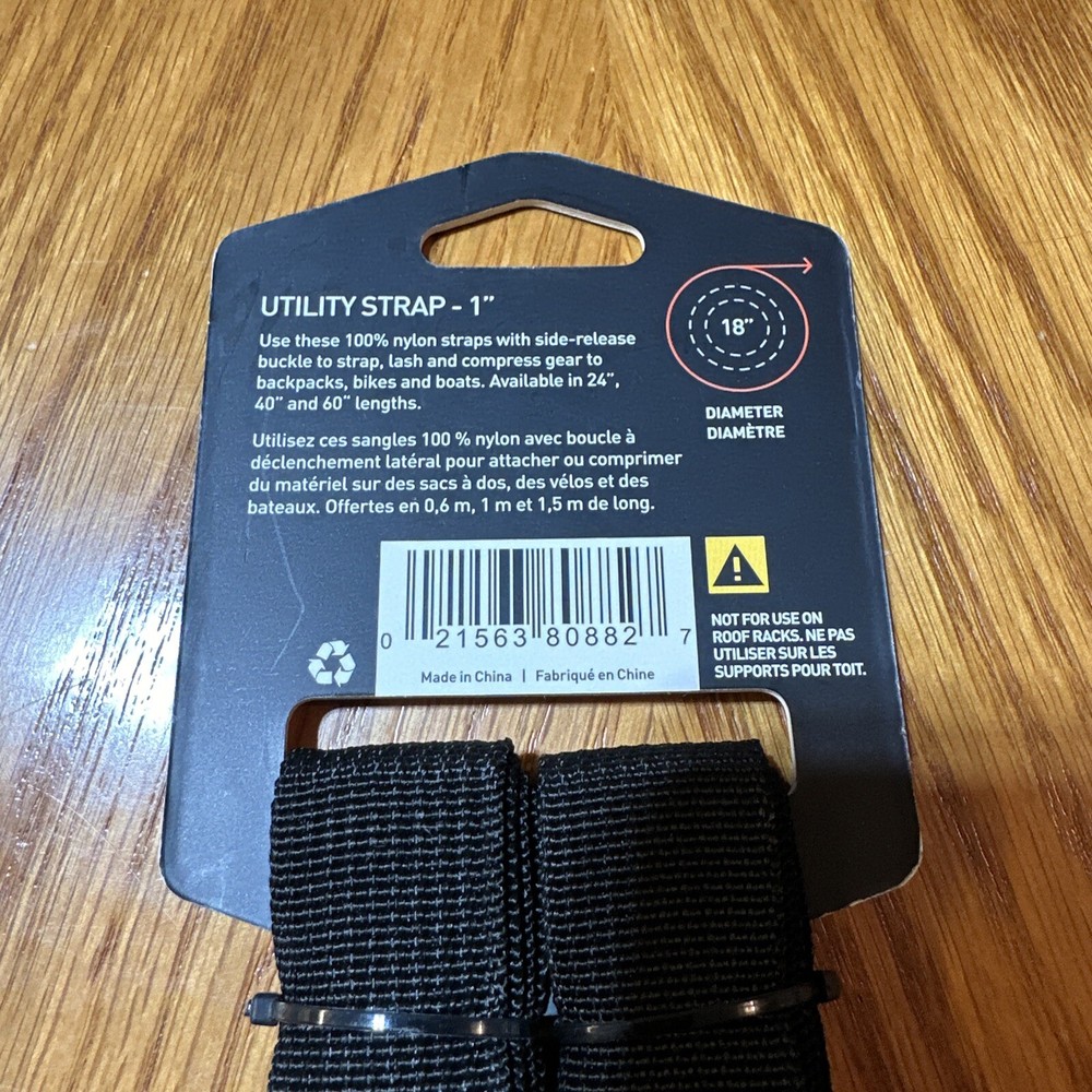 Gear Aid Utility Organizer Strap 2-Pack Black 1” Wide 60”