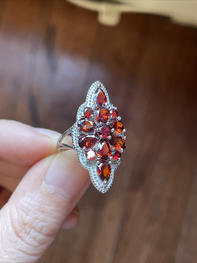 Natural Red Garnet Ring