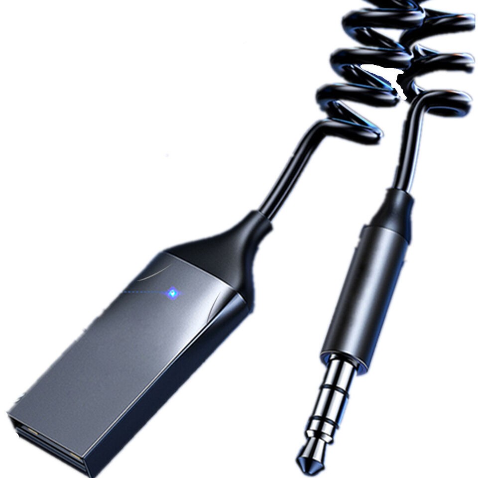 Bluetooth Wireless Receiver Adapter USB 3.5mm Jack Audio Cable For Car Stereo