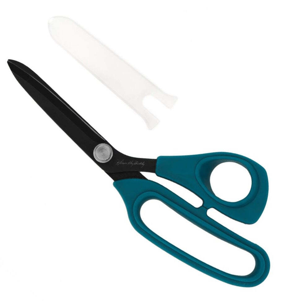 Perfect Scissors Teal 8.5" Bent Handle Micro-serrated Blade