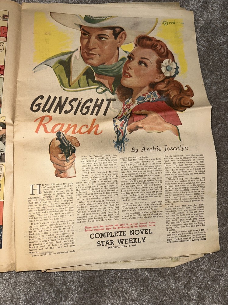 1943 star weekly comic section