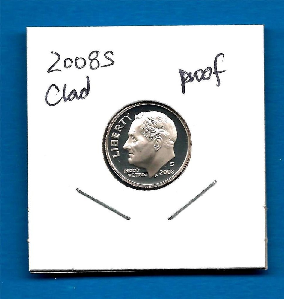 2008 S CLAD PROOF Roosevelt Dime - Gem Proof - Deep Cameo