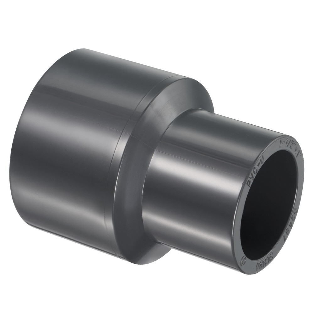 1-1/2"x1" SCH80 UPVC Reducer Pipe Fitting Straight Coupling Connector, Grey
