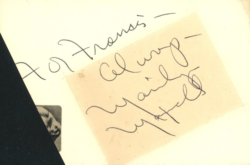 Vintage Marilyn Maxwell Autograph