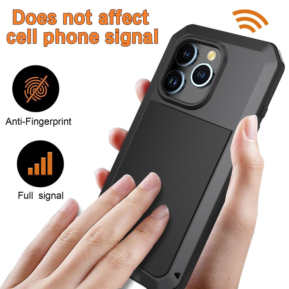Marrkey Compatible with iPhone 15 Pro Max Case 360° Heavy Duty Shockproof Alumin