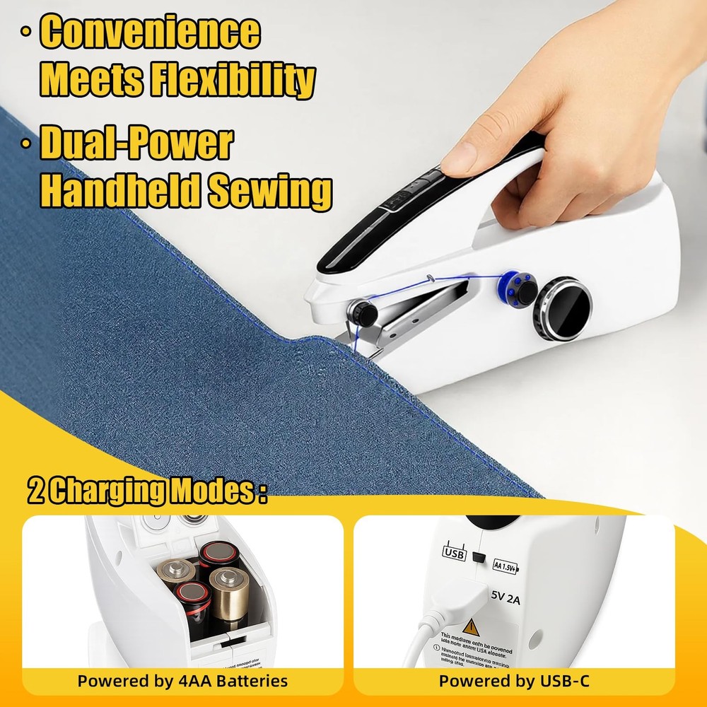 Handheld Sewing Machine: Sewing Machine for Beginners with Power Supply Modes...