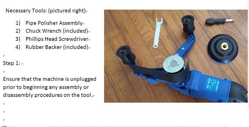 Contractor Pipe Polisher Grinder + 110pc Belt Assortment