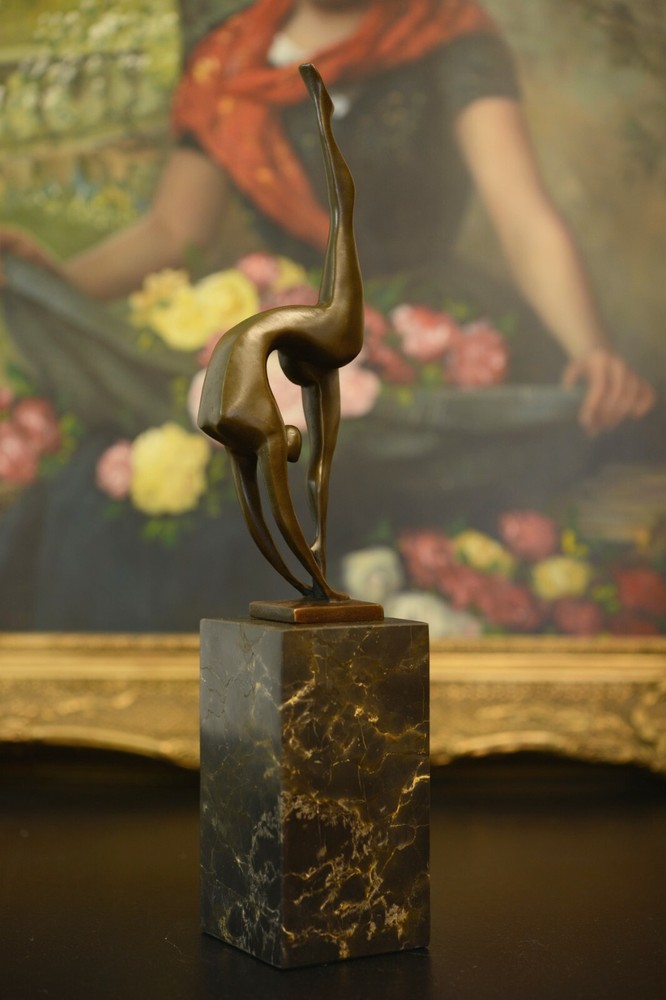 Signed Milo Bronze gymnastics Sculpture Figurine floor exercise