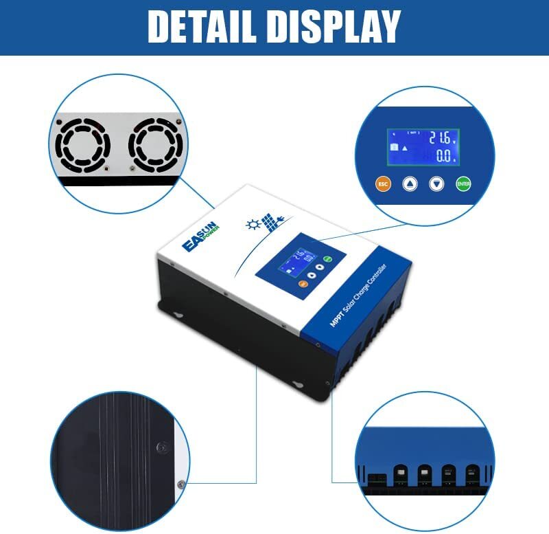 Easun 100A 80A MPPT Solar Charger Controller Panel Regulator 12V/24V/36V/48V