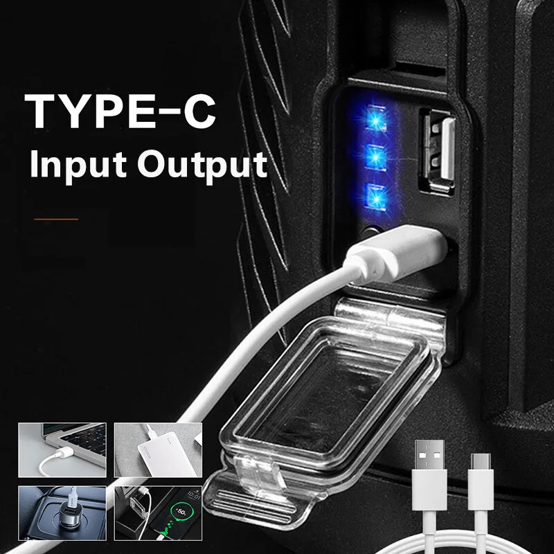 Extra Large Solar Flashlight Rechargeable Searchlight Long Range Carry Torch