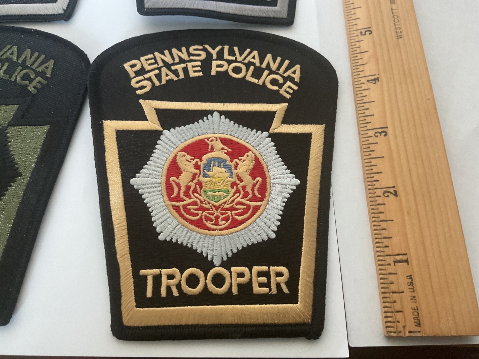 Pennsylvania State Police Trooper collectable Patch Set 4 Pieces New Full Size