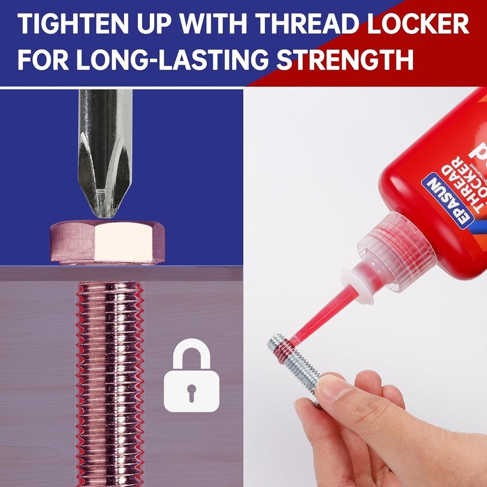 50Ml Threadlocker Red H271, Thread Lock Strong Strength Lock Tight for Nuts, Bol