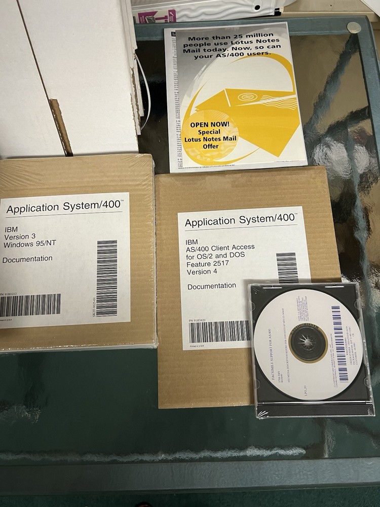 Vintage iBM AS/400 V3&V4 Documentation +Software Lot Sealed Client Access &CD
