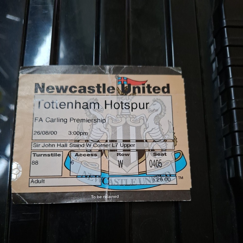 26/8/2000 Newcastle v Tottenham Ticket
