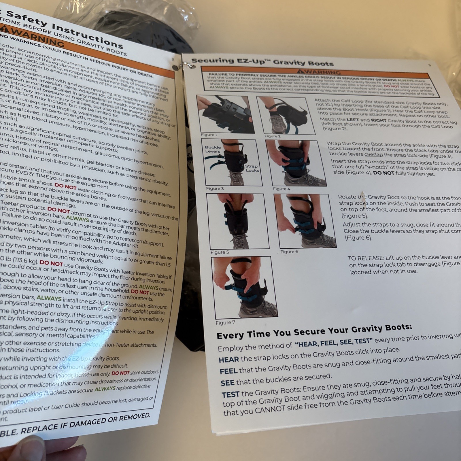 Teeter EZ-Up Gravity Boots for Inversion Decompression Stretching OPEN BOX