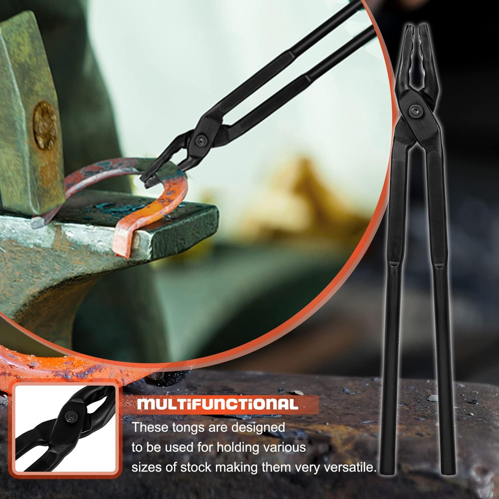 Blacksmith Tongs Wolf Jaw Blacksmithing Tool for Beginner & Professional Blacksm