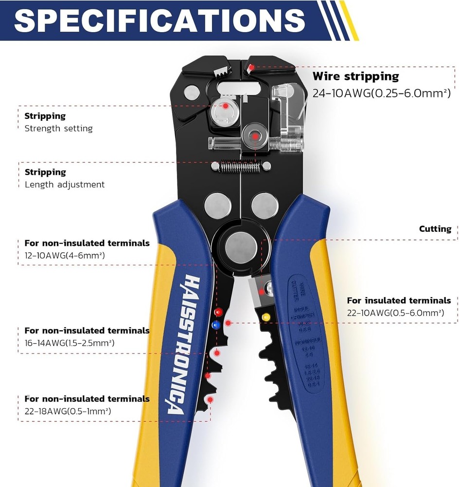 Durable Wire Stripping Tool, Ergonomic Grip for Efficient Electrical Work