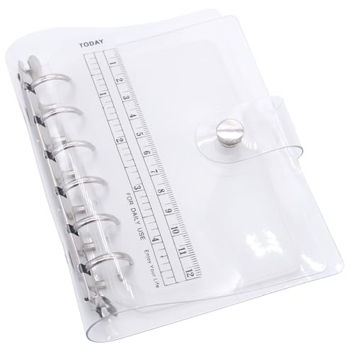 A7 Mini 6-Ring PVC Transparent Binder with Clear Ring Pockets (2 Sheets)