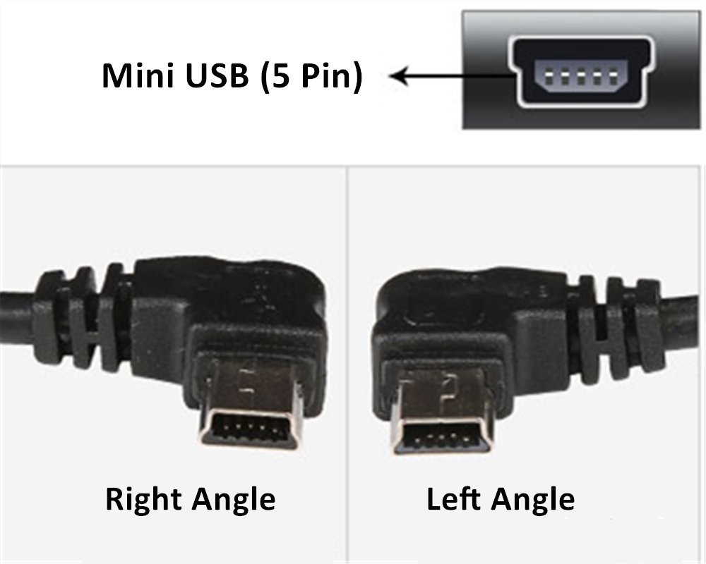 LARRITS 3M USB A to Mini B Cable 90 Degree Data Sync 10 feet, Right Angle