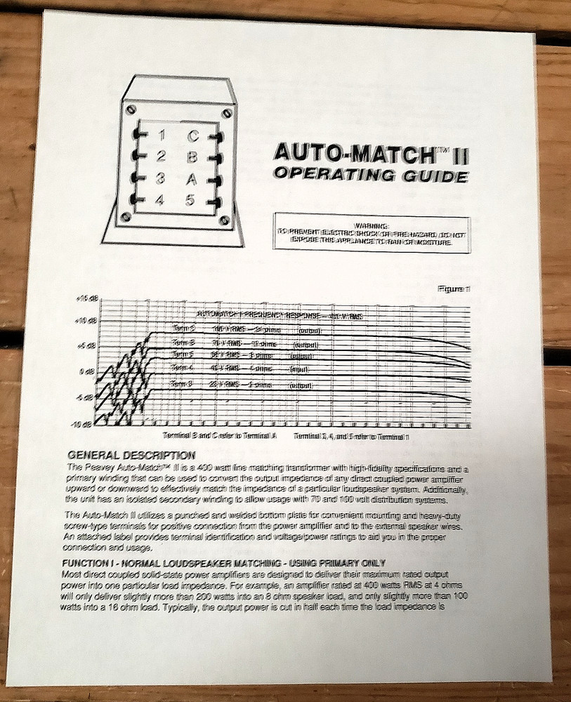 Peavey Automatch II transformer