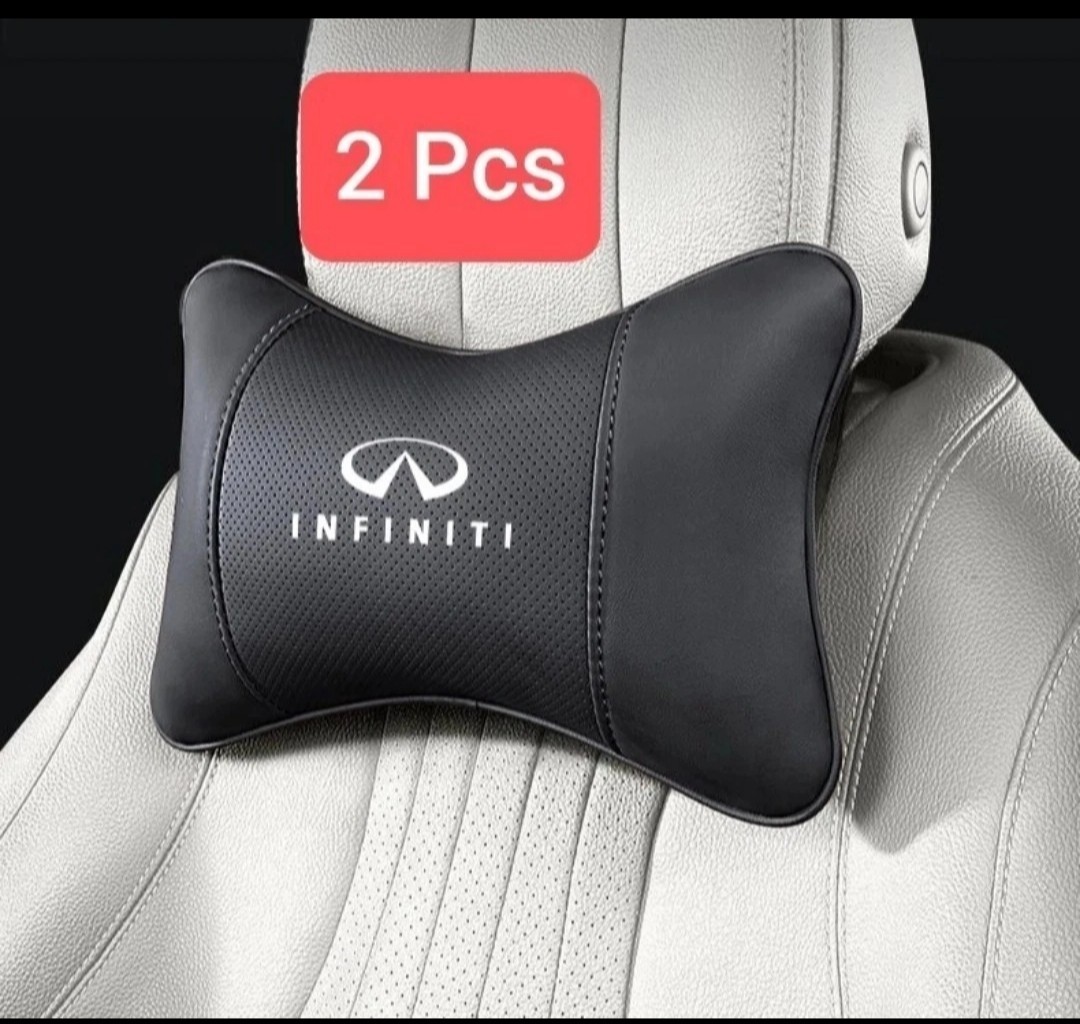 2 Pcs Black Headrest Neck Pillow For Infiniti Logo QX55 QX50 QX60 QX80 Q50 Q70L