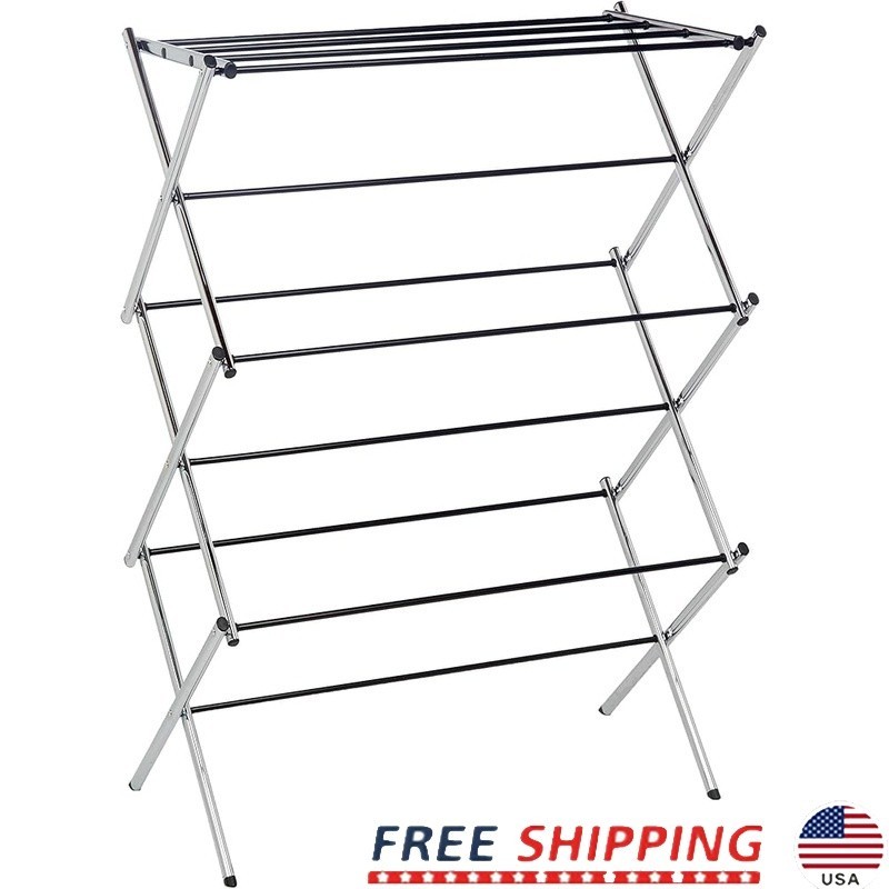 Durable Foldable Laundry Drying Rack Indoor Energy Saving Clothes Organizer New