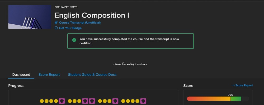 Sophia Learning, Study.com, TECEP and other Self-Paced Credits for transfer