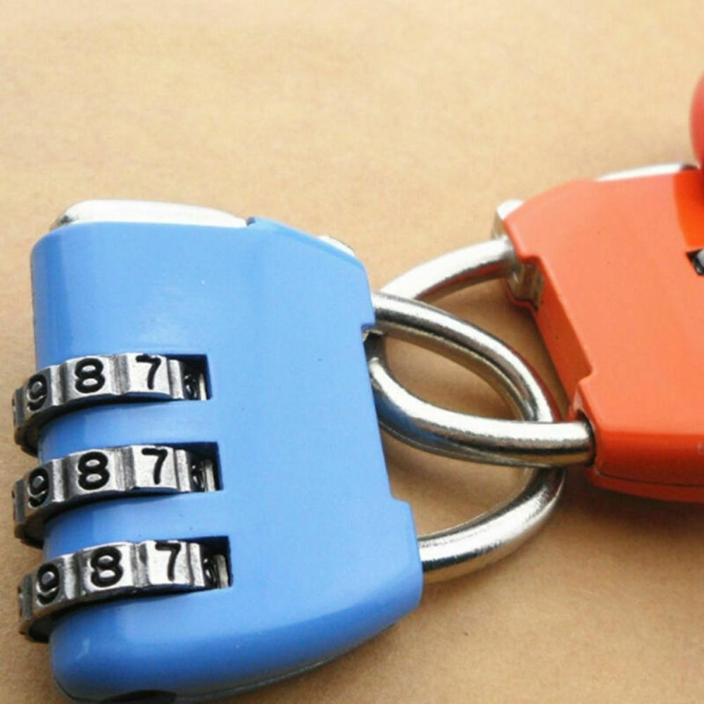 Travel Luggage Padlock Mini 3 Digit Combination Suitcase Security Cable Lock D