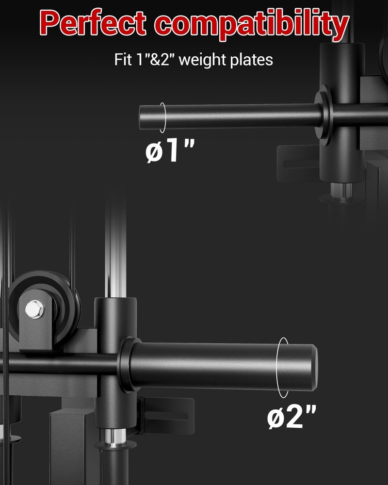 Wall Mount Cable Machine LAT Pulldown Machines with 19 Positions Weight Workout