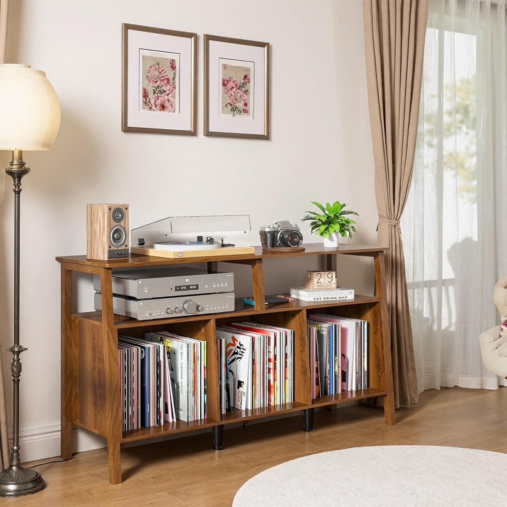 Large Record Player Stand,Mid Century Turntable Stand Table