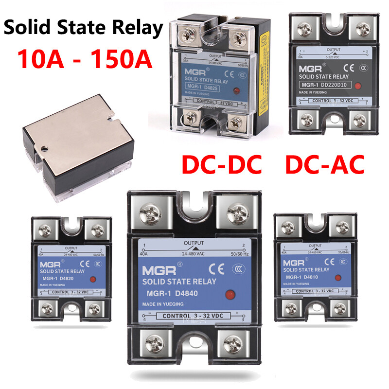 10A - 150A Single Phase DC-DC/DC-AC SSR Solid State Relay MGR Control 3 - 32VDC