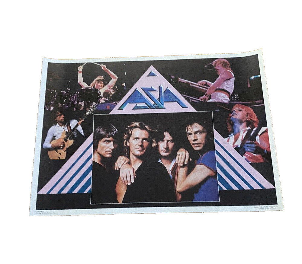 Rare Asia Roger Dean Band Collage Poster 1983 ORIGINAL Unused 28" X 20" #4