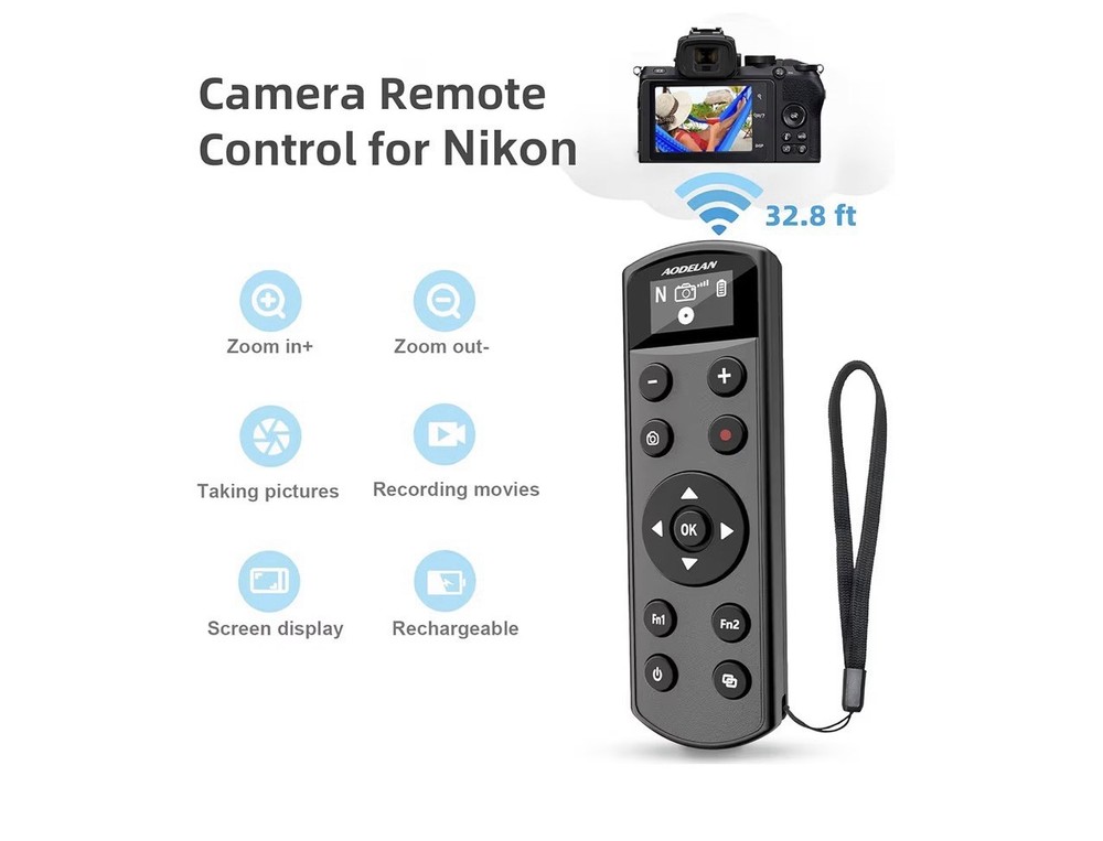 for Nikon Cameras Rechargeable Wireless Remote Control,Shutter Release with
