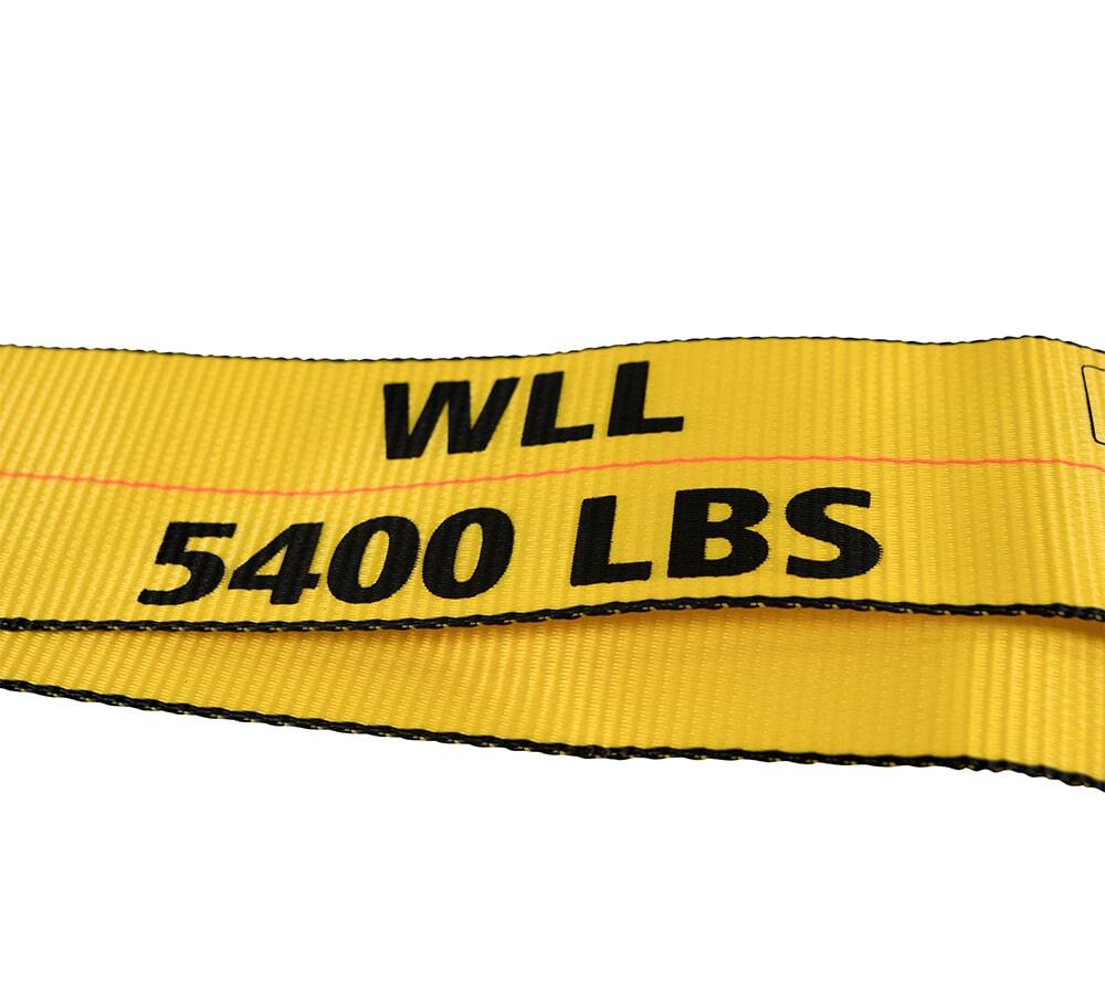 4"x5' Roll Off Container Winch Strap w/ Flat Hook 5400 # WLL Winch Strap Bolt-On