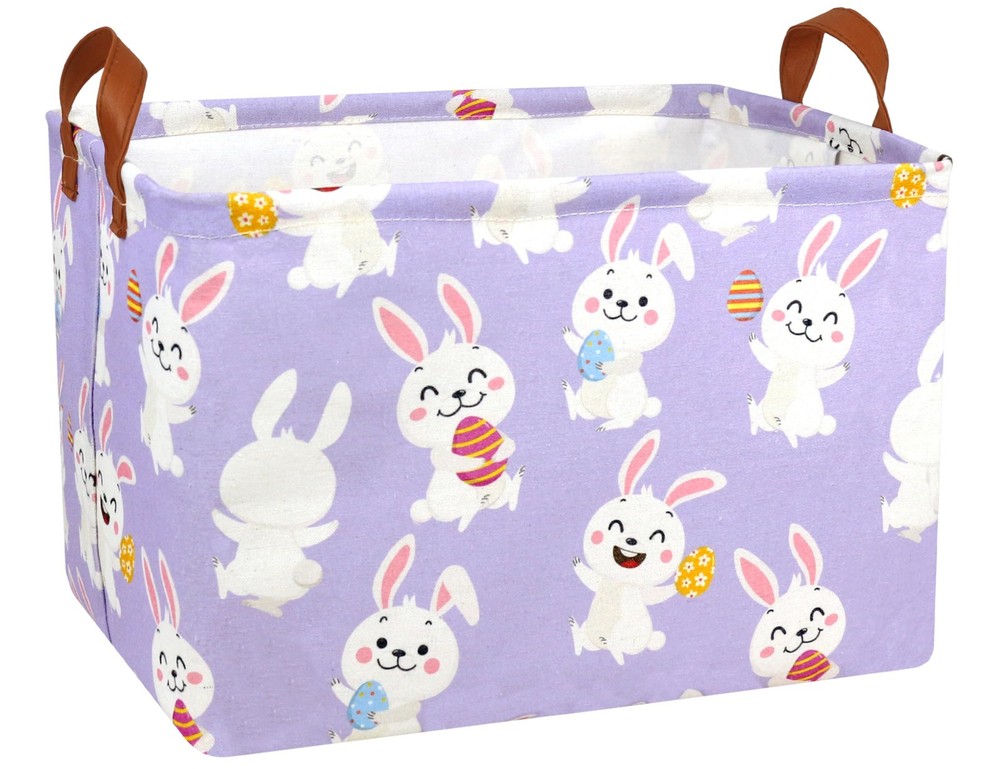 BOOHIT Rectangle Empty Easter Baskets Boy Large Toy Storage Bin Girls collaps...