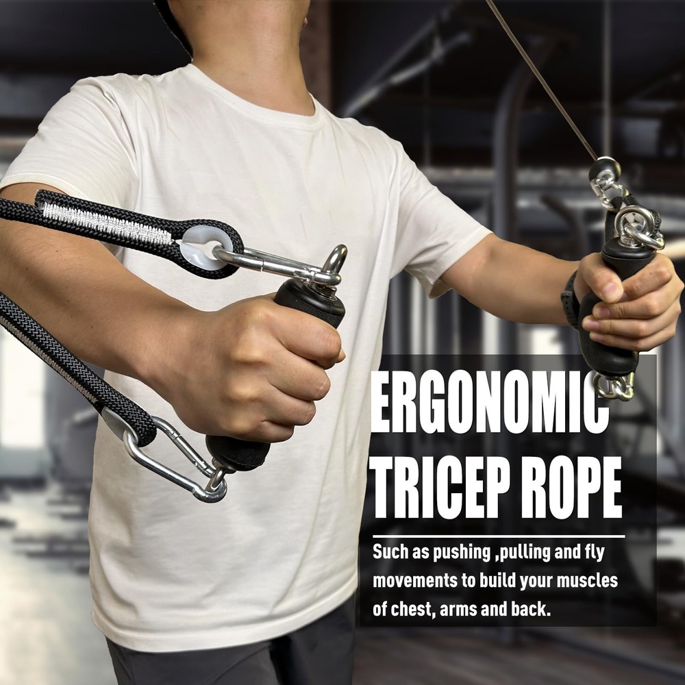 KORIKAHM Cable Machine Attachment with Upgraded Ergonomic Double ring handle