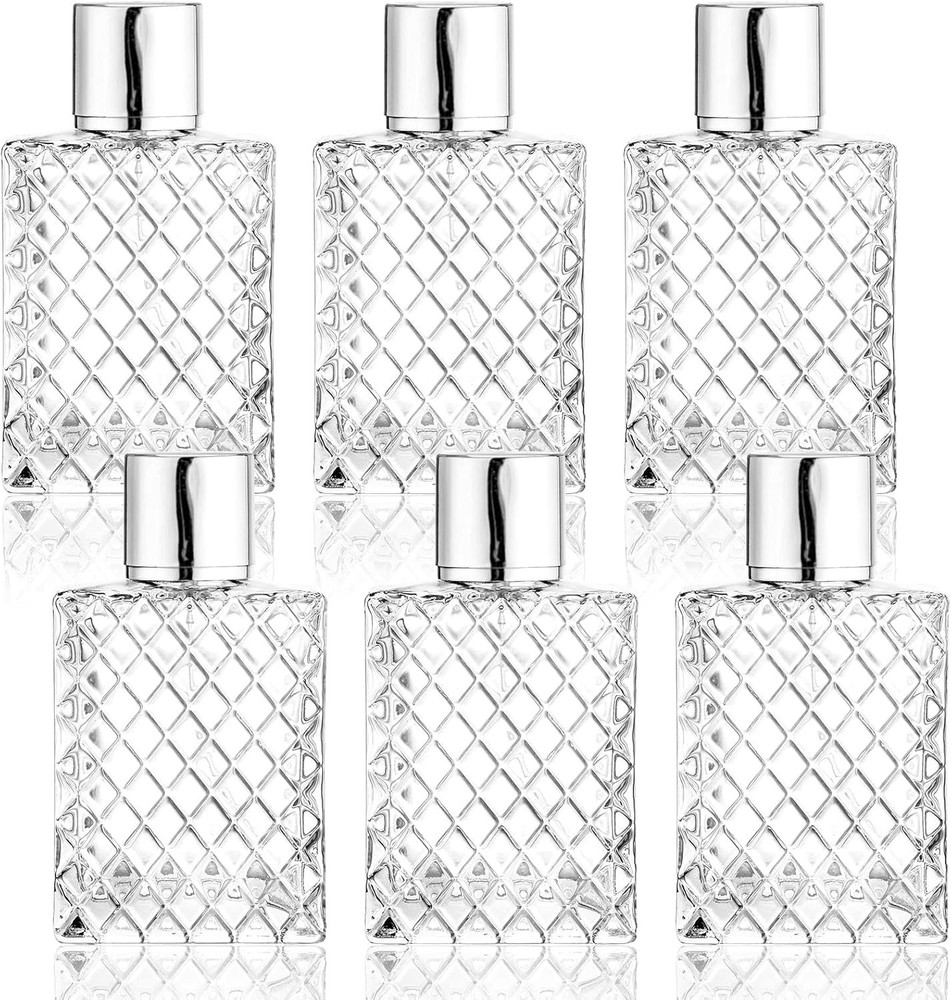 6 Pack Refillable Spray Bottles Perfume Atomizer, 100ML 3.4Oz Glass Empty Fine M