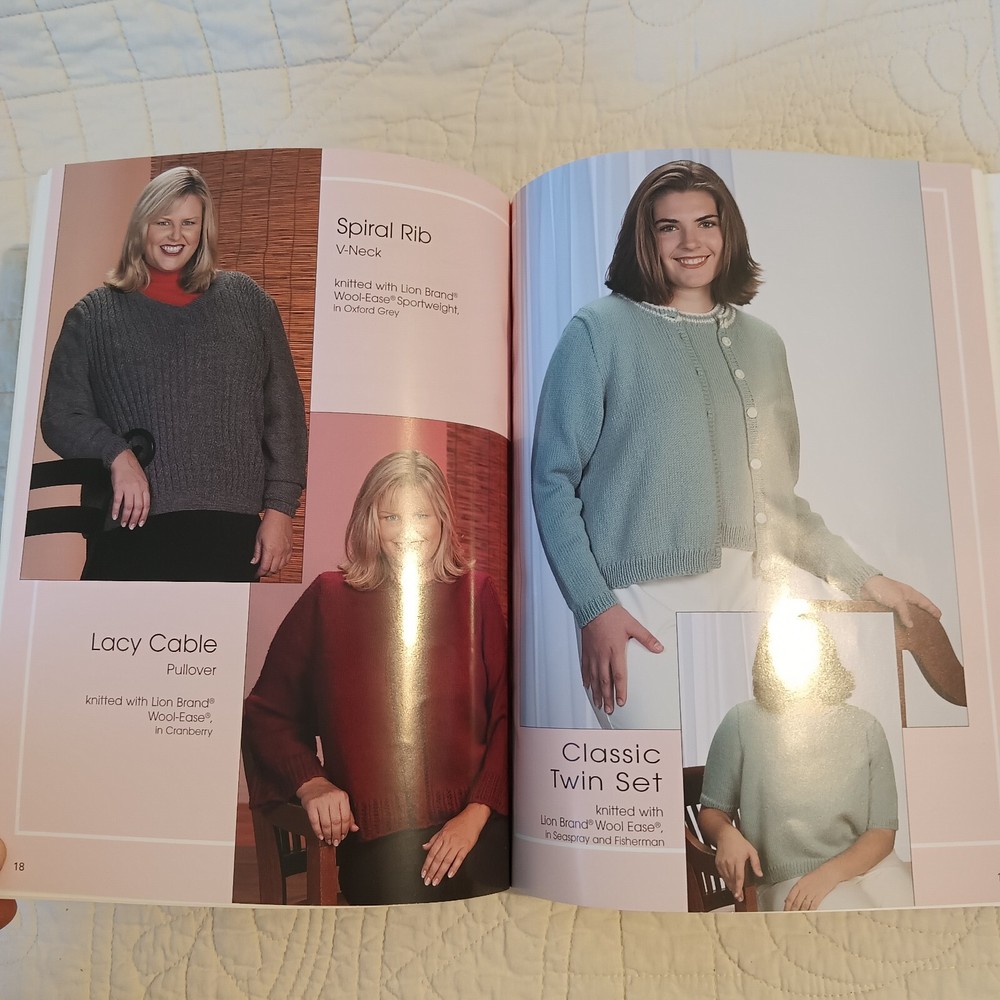 2001 Vtg Plus-Size Sweater Wardrobe Knitting & Crochet Pattern Book