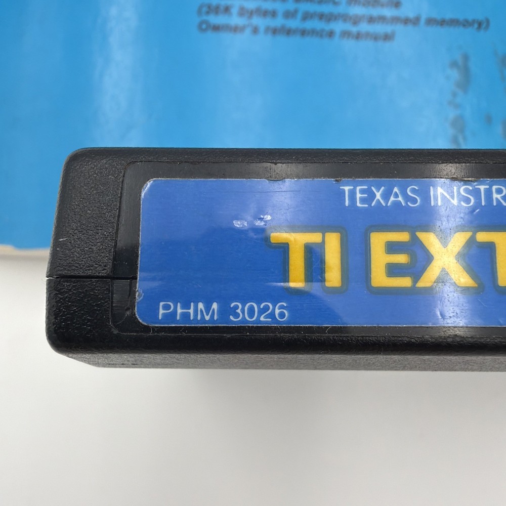 TI-99/4A Extended BASIC PHM 3026 Cartridge w/ Manual Tested