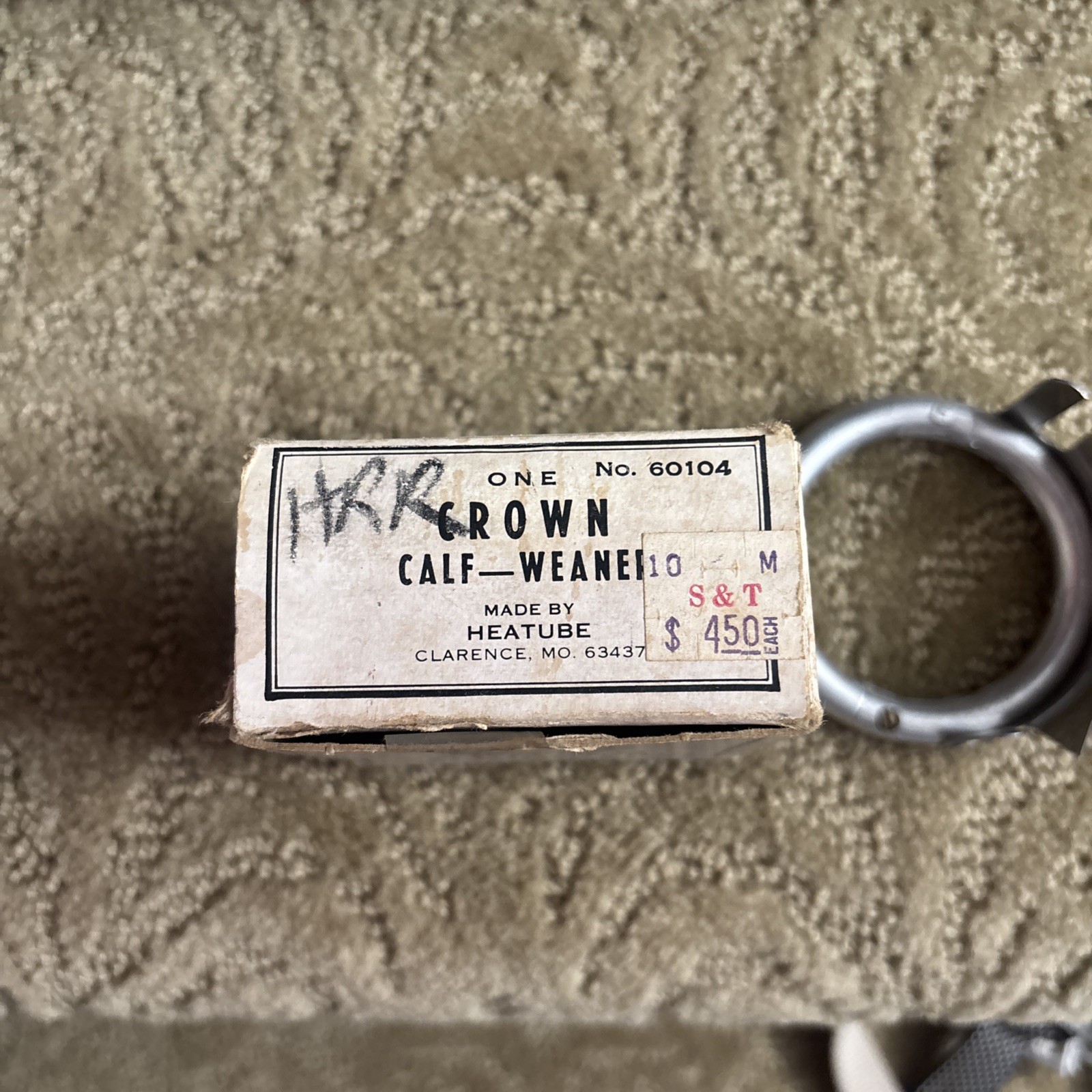 Allover Crown Calf Weaner Weaning Ring cow cattle livestock vintage farm NOS