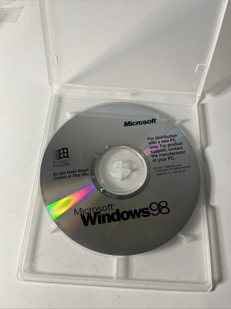 Microsoft Windows 98 Second Edition Installation CD ~ Disc Only No Product Key